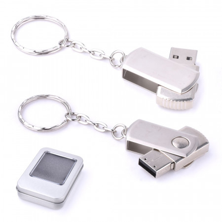 4 GB Döner Kapaklı Metal Anahtarlık USB Bellek