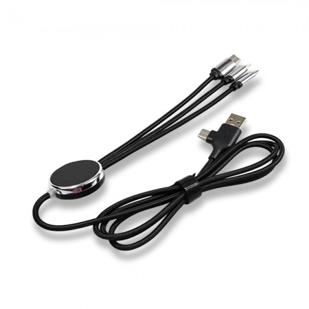 Işıklı Logo 60W Hızlı Type-C Uçlu Data Transferli Şarj Kablosu (Çantalı)