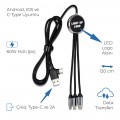 Işıklı Logo 60W Hızlı Type-C Uçlu Data Transferli Şarj Kablosu (Çantalı)