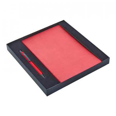 2280-K Kırmızı Hediyelik Set - 13X21 Renkli Kenar Not Defteri Metal Tükenmez Kalem 2280-K Kırmızı Hediyelik Set - 13X21 Renkli Kenar Not Defteri Metal Tükenmez Kalem