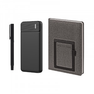 5063 Siyah Defter & Kalem & Powerbank Set
