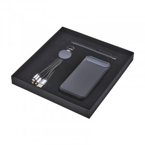 5065 Siyah Kalem & Powerbank & Anahtarlık Set