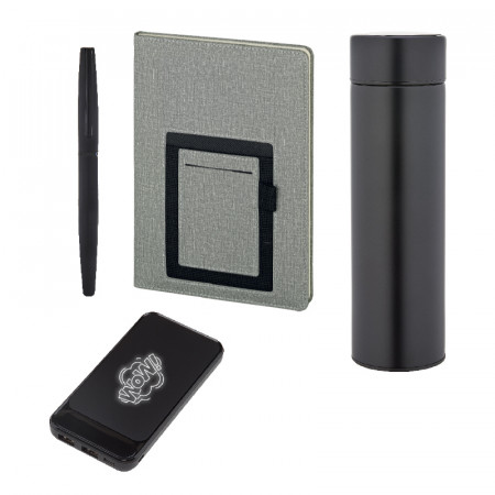 5066 Siyah Hediyelik Set - Powerbank - Defter - Kalem - Termos Seti 5066 Siyah Hediyelik Set - Powerbank - Defter - Kalem - Termos Seti