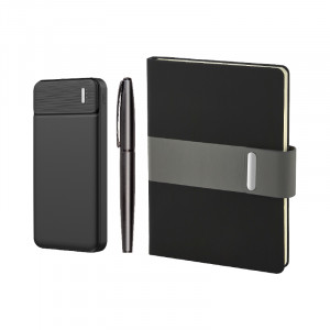 5070 Siyah Defter & Kalem & Powerbank Set