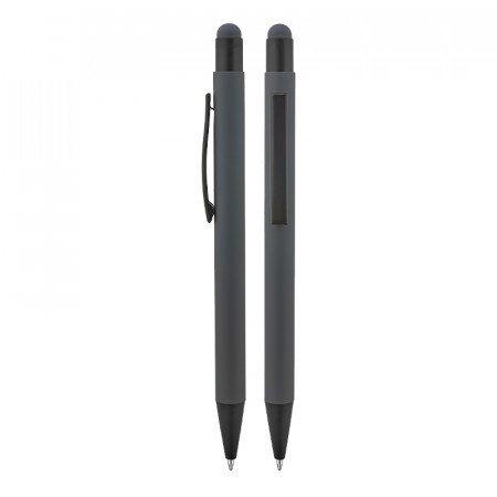 1027 Füme Metal Tükenmez Touchpen Kalem Rubber Gövde 1027 Füme Metal Tükenmez Touchpen Kalem Rubber Gövde