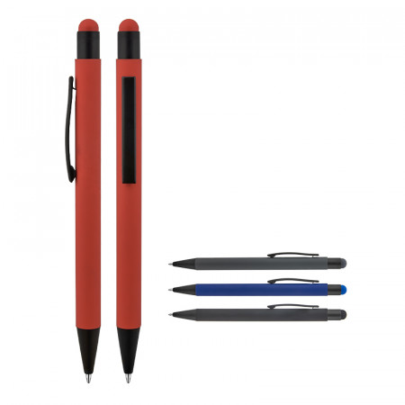 1027 Kırmızı Metal Tükenmez Touchpen Kalem Rubber Gövde 1027 Kırmızı Metal Tükenmez Touchpen Kalem Rubber Gövde