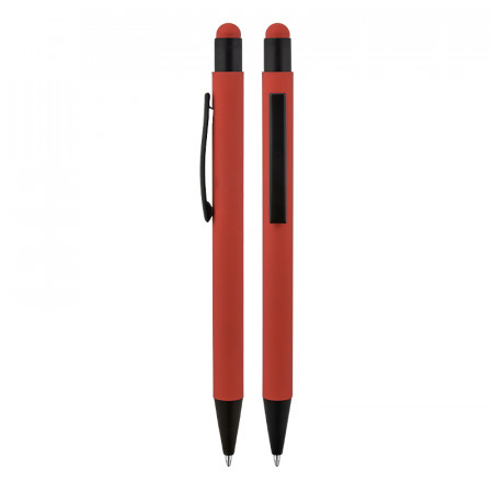 1027 Kırmızı Metal Tükenmez Touchpen Kalem Rubber Gövde 1027 Kırmızı Metal Tükenmez Touchpen Kalem Rubber Gövde
