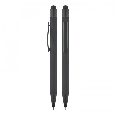 1027 Siyah Metal Tükenmez Touchpen Kalem Rubber Gövde 1027 Siyah Metal Tükenmez Touchpen Kalem Rubber Gövde