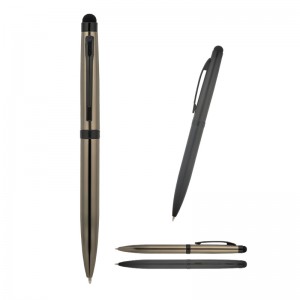 1113 Füme Metal Tükenmez Touchpen Kalem