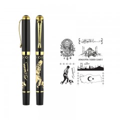 685-R Ata Kabartma Figürlü Metal Roller Kalem