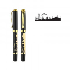 685-R İstanbul Kabartma Figürlü Metal Roller Kalem