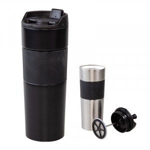 5312 Siyah  French Press Çelik Termos / 450 ml 5312 Siyah  French Press Çelik Termos / 450 ml