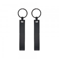 2412 Siyah Çift Taraflı Metal Suni̇ Deri̇ Anahtarlık