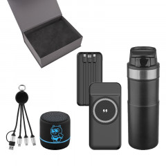 5082 Siyah Powerbank & Kablo & Hoparlör & Termos Set 5082 Siyah Powerbank & Kablo & Hoparlör & Termos Set