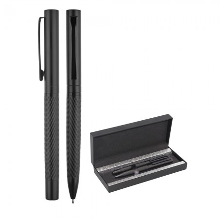 1251-RT Siyah Metal Roller & Tükenmez Kalem Seti