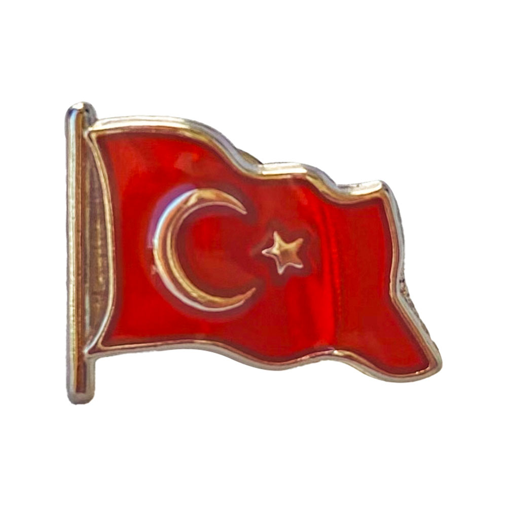 Türk Bayrağı Mineli Yaka شارةi (İğneli)