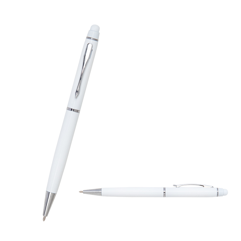 1022 أبيض معدني حبر جاف Touchpen قلم
